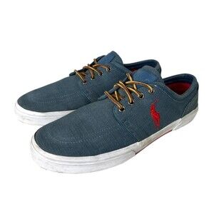 POLO Ralph Lauren Men's Indigo Faxon Low Sneaker Ripstop Canvas Shoe  Size 12D
